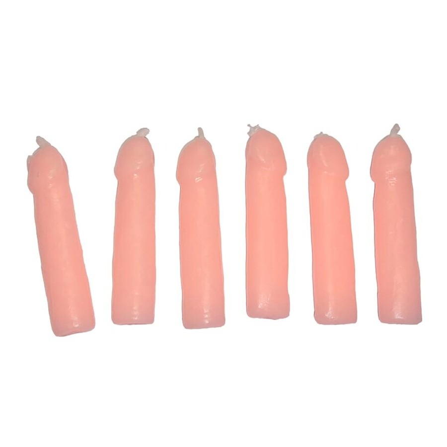 DIABLO PICANTE - 6 VELAS EM FORMA DE PÃNIS DE CARNE